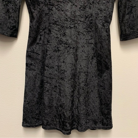 Vintage 90s Zanoni Jalate Crushed Velvet Lace Up Dress Size L Goth Witchy Grunge - Picture 9 of 12